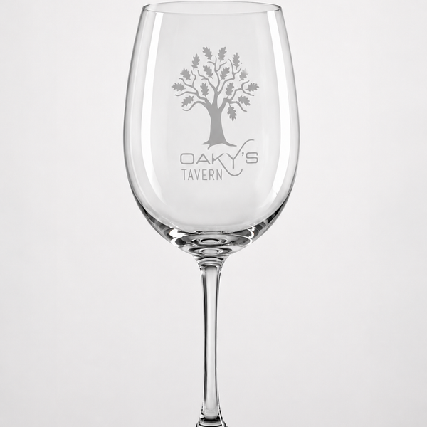 Oaky's Engraved Wine Glass